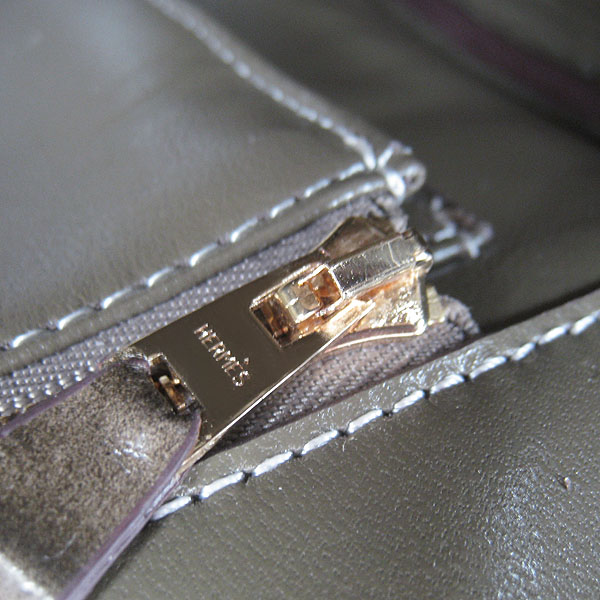 High Quality Fake Hermes Birkin 35CM Crocodile Veins Leather Bag Khaki 6089 - Click Image to Close